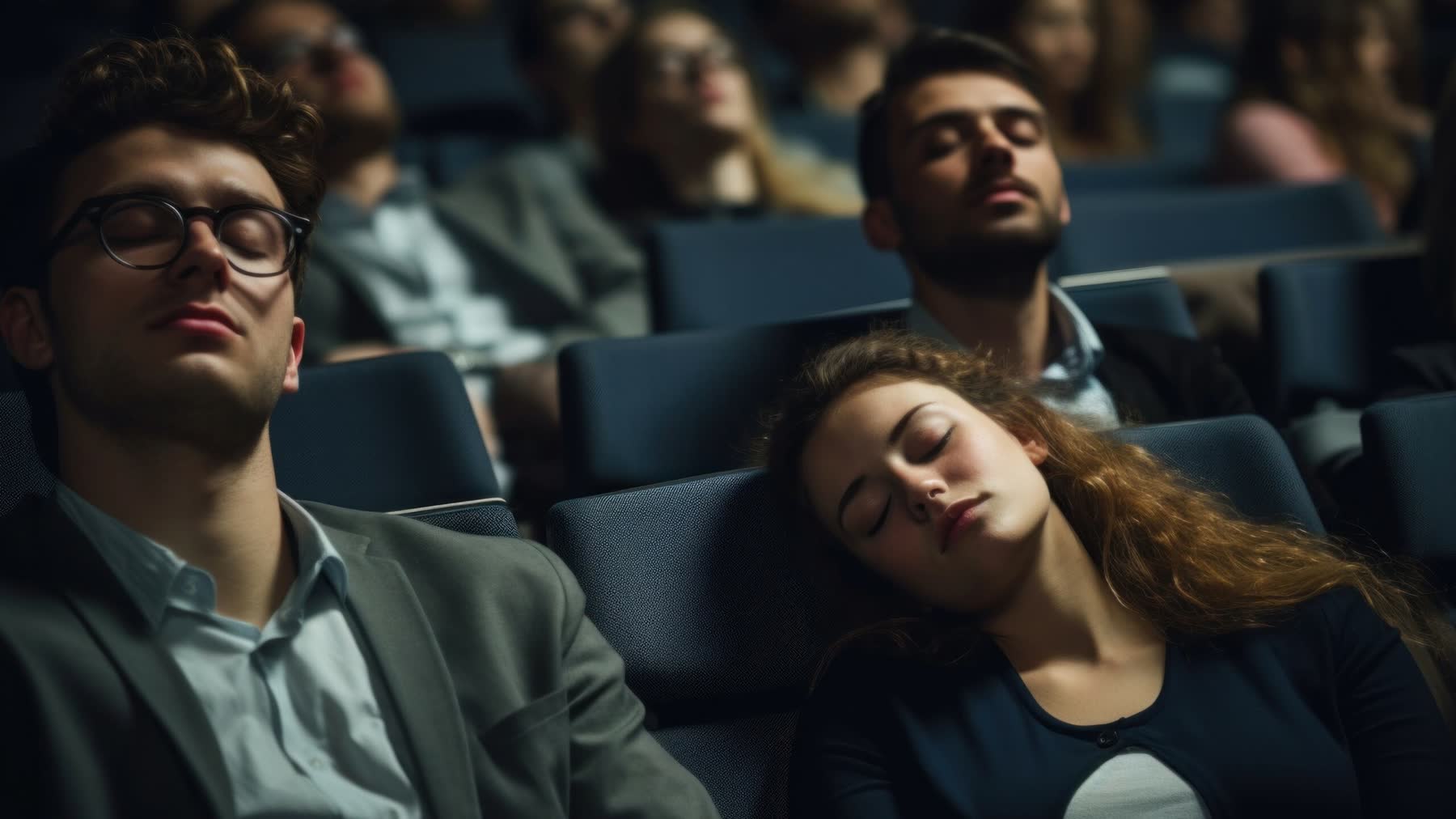 A bored, disengaged audience at an event