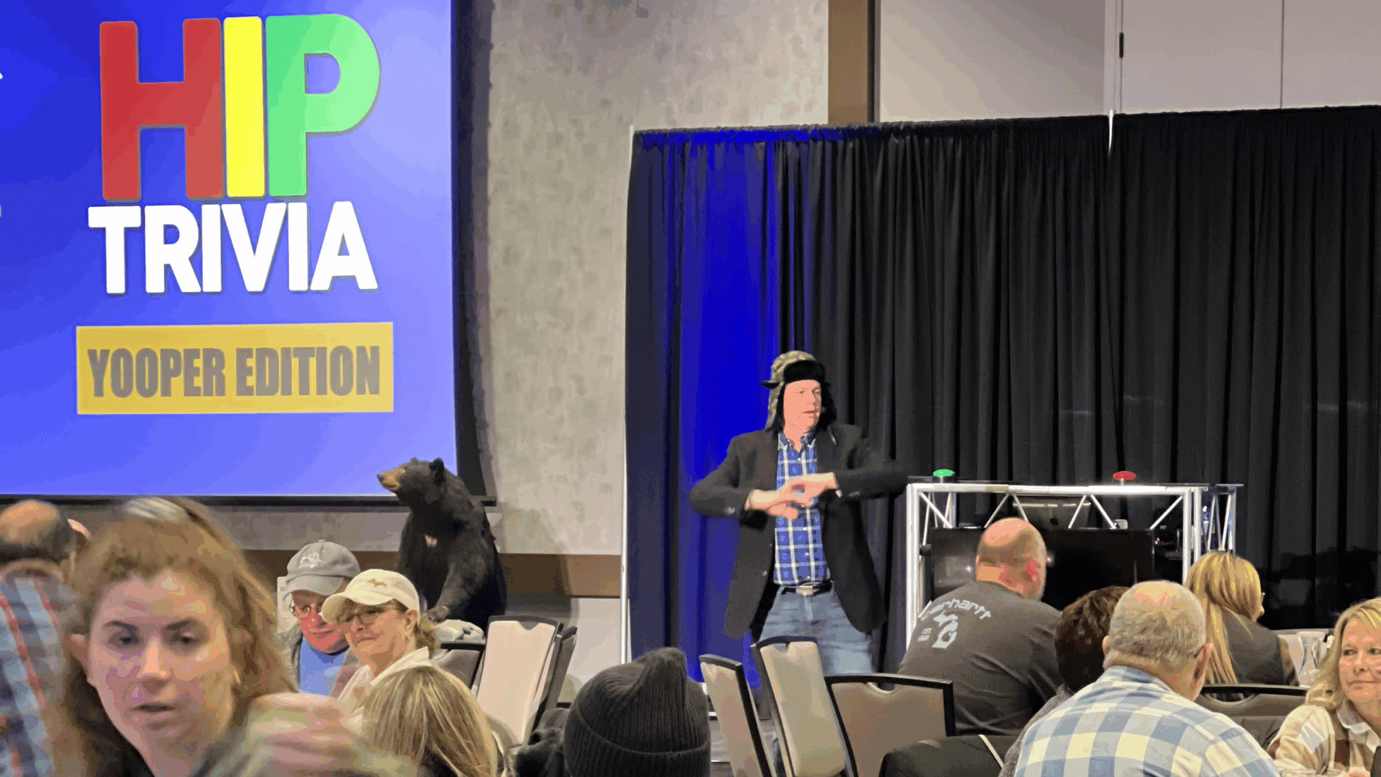 HIP Trivia Yooper Edition, with Dan hosting in a hunting cap